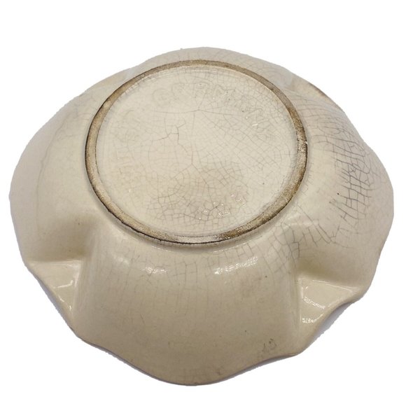 1950 Bay Keramik West Germany 737 Ashtray Trinket Candy Dish MCM Glaze Gold Gilt - Picture 7 of 7